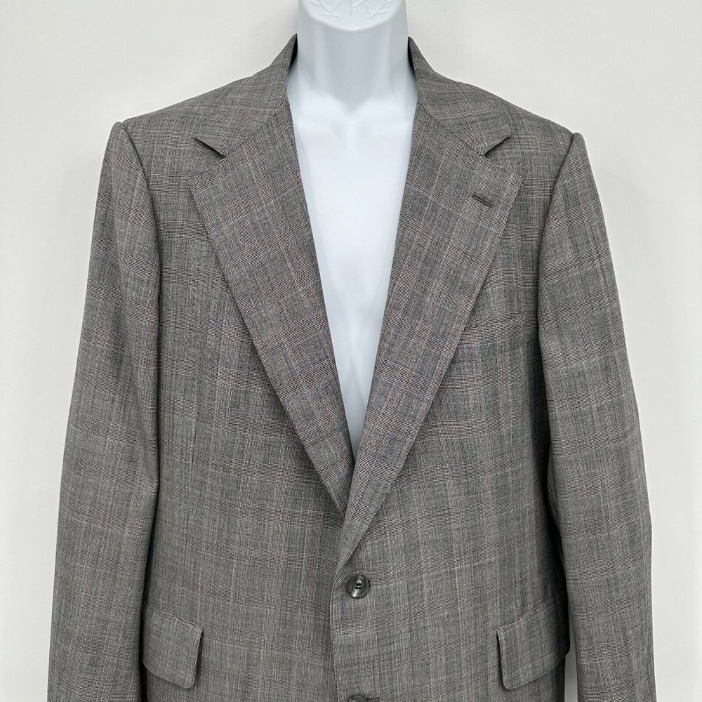 Vintage 70s Neiman Marcus Blazer Vest Mens Size 46 Extra Long Glenurquhart Check - Picture 2 of 16